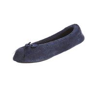 Totes Isotoner, pantofole da donna, modello ballerina, in spugna, blu (Navy), XXL
