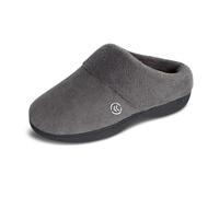 isotoner Women's Classic Hoodback W Memory Foam Slip on Slipper, Ash, Medium / 7.5-8 M US