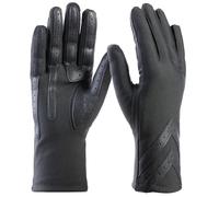 isotoner Women's Fleece-Lined Gloves with Chevron Applique and Smart Touch, smartDRI Charcoal, S/M