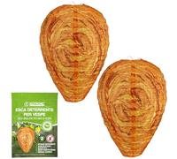 ISOTRONIC Nido di vespe resistente alle intemperie per deterrente nido di calabrone finto appeso per casa e giardino all'aperto, confezione da 2