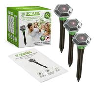 ISOTRONIC Repellente per talpa | Deterrente alimentato a energia solare | Dissuasore a ultrasuoni per scacciare talpe | Protezione contro talpe, serpenti, arvicole e formiche | Confezione da 3