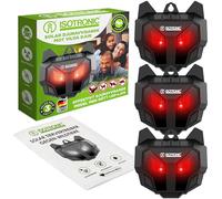 ISOTRONIC Repellente Solare Animali Selvatici LED Rosso, Dissuasore per Procioni Cervi Volpi Cinghiali, Raggio d'azione 40m², Deterrente Efficace Esterno e Giardino, Protezione Sicura (3 Unità)