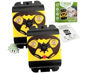 ISOTRONIC Set di 2 dispositivi per allontanare gli uccelli a batteria | contro piccioni, gabbiani, corvi e altri uccelli | Spaventa uccelli con ultrasuoni e segnali luminosi | per giardini