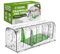 ISOTRONIC trappola topi vivi scatola esca non letale ratti roditori riutilizzabile rilascio senza contatto fori ventilazione extra 1 pezzi cattura sicura cruelty free interno esterno giardino casa