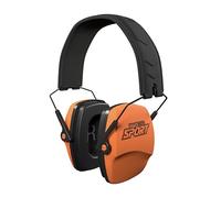 ISOtunes DEFY - Paraorecchie passive sottili: protezione acustica over-ear con isolamento acustico, cuscinetti in schiuma e archetto regolabile, Arancione Sicurezza, taglia unica