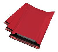 iSOUL - 100 buste per spedizioni postali grandi, 12 x 16 cm, ideali per pacchi, consegne, spedizioni, pacchetti, buste di plastica, colore: rosso