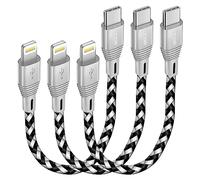 iSOUL Cavo USB C a Lightning corto, confezione da 3 cavi di ricarica per iPhone da 15 cm [approvato da Apple ricarica rapida USB C] Sync PD piombo per iPhone 14 13 12 11 XS XR X Pro Max Mini 8 7 6S