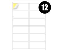 iSOUL - Etichette autoadesive formato A4, 12 per foglio, per stampanti a getto d'inchiostro, 12 etichette per foglio A4, 600 etichette su 50 fogli, qualità Quickdry, colore bianco opaco