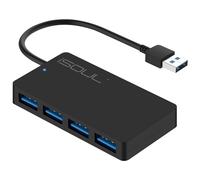 iSOUL Hub USB 3.0 a 4 porte ultra sottile USB A Hub 0,2 m multiporta cavo dati esteso, splitter USB per PC, MacBook, PS4, PS5, Xbox, Playstation, Mac, laptop, iMac [adattatore USB, extender USB]