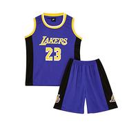 ISOVNUS Magliette Canotta e Pantaloncini da Basket Bambino 2 Pezzi - Completo Pallacanestro Ragazzo Senza Maniche per Bambini (9-10 Anni, Viola)