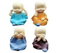 ISOYTERO 4 Pezzi Mini Decorazioni in Legno Fortunato Brasiliano 2x1.6 '' Resina in Legno Fortunato Brasiliano per l'arredamento Auto della scrivania, pianta Brasiliana (Ornamenti monaci Inclusi) so