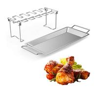 ISOYTERO Chicken Leg Grill Rack Chicken Drumsticks BBQ Rack Grill Holder Drip Tray for Thighs 2PCSchickenchickenchickengrillHOME