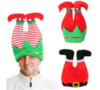 ISOYTERO Elfo cappello 3pcs invertito simpatico cartone animato a tema di Natale non tessuto non tessuto per cappello da da riempito Funny Christmas per il raduno delle feste