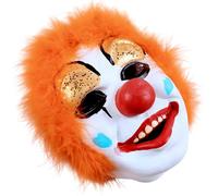 ISOYTERO Maschera clown spaventosa lattice joker maschera costumi di Halloween per adulti donne uomini di una taglia gialla