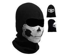 ISOYTERO Maschera per il viso fantasma Maschera traspirante del cranio elastico Elastico Full Head Black Scream per Halloween Cosplay Props Women Men Balaclava Face Ghost Ghost