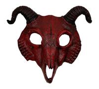 ISOYTERO Maschera spaventosa per le corna del diavolo per mezza faccia di Halloween maschera malvagia decorazioni di Halloween per costume da cosplay