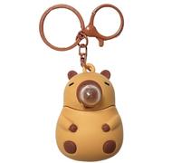 ISOYTERO Schee di portachiavi Capybara per soffiare bolle silicone Accessori per auto capybara Accessori per figurina fascino