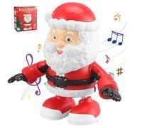 ISOYTERO Twerking Babbo Natale con Musica, Canto e Ballo in plastica Rossa Babbo Natale Boll Aumentate Electric Lighted Toys for Kids Gift, Moving Christmas House Decors