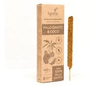 ISPALLA - Bastoncini di incenso Palo Santo, in noce di cocco, 8 pezzi spessi per la lavorazione a mano, realizzati a mano in Perù, 100% naturali e vegani