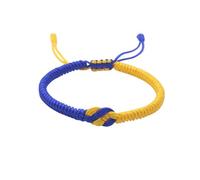 iSpchen Bracciale In Corda Ucraina Intrecciata Blu Giallo, Braccialetti Dell'Amicizia Ucraini Fatti A Mano Con Nodo Concentrico Per Coppia