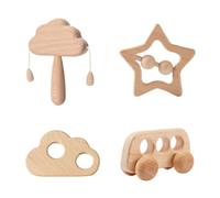 iSpchen Giocattoli di legno Montessori Legno Nuvola Sonaglio Set Lettino Giocattolo Mano Occhio Coordinazione Sviluppo Gioco Interattivo,#02