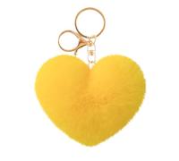 iSpchen Portachiavi in peluche a forma di cuore, giallo., Taglia unica