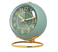 iSpchen Sveglia senza ticchettio, analogica con luce, retrò, sveglia forte, comodino, per dormienti pesanti, batteria da viaggio, piccolo orologio da scrivania per cameretta dei bambini, lancette
