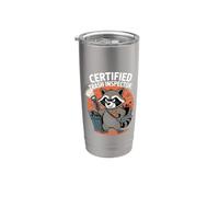 Ispettore della spazzatura certificato Funny Raccoon Patrol Bicchiere termico in acciaio inox doppia parete