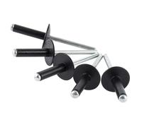 ISPINNER 50 pezzi 3/16 x 1 rivetti ciechi in alluminio con flangia grande 4,8 x 25 mm rivetti a pressione neri