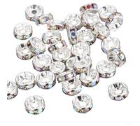 Ispira il tuo prossimo progetto con 100 rondelle di strass splendidamente realizzate come distanziatori (argento 2)