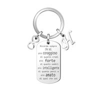 Ispirante Portachiavi Regalo "Ricorda sempre che sei più coraggioso" Pendente Argento Per Figlia Mamma Sorelle Amici Compleanno Ricordo di Natale Accessori (Initial H)