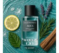 Ispirato da Acqua Di Gio - Collezione Privée Aqua Homme 50ml Eau de Parfum EDP Neuf Ispirazione: Acqua Di GioNotes de tête: note marine, mandarino verteNote di cuore: lavanda, romarinNote di fondo: bo