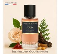 Ispirato da Oud Ispahan - Collection Privée Oud 50 ml Eau de Parfum unisex - Nota di testa: Rosa - Note di cuore: Patchouli, Sandalo, Oud, Cedro - Nota di fondo: Labdano, Zafferano - Fragranza di lung