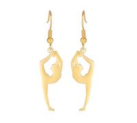 Ispiratore Ginnastica Dangle Orecchini Ballet/Ballerina/Gymnast Stud Orecchini Ginnasta Team USA Ginnasta Gioielli Regali per le donne Allenatore Figlia Sport Amore (oro 5)