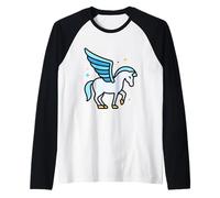 Ispirazione della Mitologia Greca del Cavallo Alato di Pegaso Maglia con Maniche Raglan