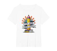 Ispirazione in Classe Leader della Squadra degli Insegnanti di Prima elementare Maglietta, Donna Plus-Size, Bianco, 1X