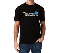 ISPIRIT Funny National Pornographic Geographic Wild Porn Rude Dirty Men's T Shirt Black 3XL
