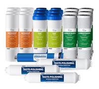 iSpring F22-75 3 Anni Cartuccia Filtro di Ricambio Set per Sistemi a Osmosi Inversa Standard a 5 Stadi, 22 Pezzi, Bianco
