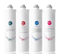 iSpring F4-CUA4 Confezione di Ricambio per il Sistema di Filtrazione Ultra a 4 Stadi CU-A4, Filtro per Sedimenti, UF, KDF e Carbone Attivo, 4 pz.