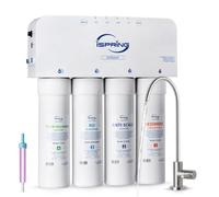 iSpring RO5004F Filtro Acqua a Osmosi Inversa con UV, 500 GPD Depuratore Acqua Domestico Sottolavello, Acqua Pura/Scarico 2:1, Senza Serbatoio, con Pompa di Pressurizzazione, Riduce PFAS, TDS e Piombo