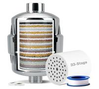 iSpring SF2S Filtro Doccia a 33 Stadi, Filtro Universale ad Alte Prestazioni per Acqua Dura, Rimuove Cloro, Metalli Pesanti, Odori, Migliora la Pelle, Ammorbidisce i Capelli, Rafforza le Unghie