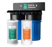 iSpring WGB21B-PF Filtro Acqua per Tutta la Casa PFAS, Testato da SGS, Rimuovere fino al 99% di PFAS, 2 Stadi, Riduce Sedimenti, Cloro, Sostanze Chimiche, Gusto e Odore, Ingresso/Uscita 1"