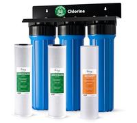 iSpring WGB32B Sistema di Filtrazione dell'acqua a 3 Stadi per Tutta la Casa con Filtri a Blocchi di Carbone e Sedimenti da 20 Pollici