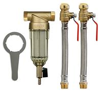 iSpring WSP-50 Reusable Whole House Spin Down Sediment Water Filter 50 Micron with Push to Connect Ball Valve