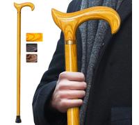 ispuoocti Bastoni da passeggio in legno per uomini e donne, fatti a mano, con cuscinetti ad alto carico per anziani, ergonomici, in legno massello naturale, di fascia alta, adatti per regali