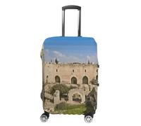 Israel at the Tower of David Copertura per bagagli approvata TSA, copertura elastica lavabile per valigie da viaggio, antigraffio, adatta per custodie da 48-76 cm, bianco, S