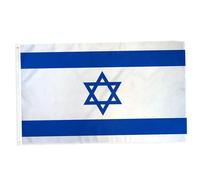 Israel Flag with Grommet 3x5ft Polyester Foldable UV Protection Israeli Flag Machine Washable Decorative Country Flags for Festival Party Sports Event
