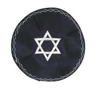 Israele Kippah Cappello per gli Uomini Elegante Ricamo Stella Kippah Rotondo Yarmulke Traspirante Ebrei Israele Copricapo Cappello da Preghiera, blu navy, Taglia unica