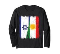 Israele Kurdistan Half Flag Israeli Kurdish Heritage Jersey Maglia a Manica