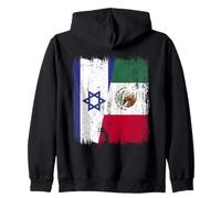 Israele Messico Mezza Bandiera Israeliano Messicano Patrimonio Felpa con Cappuccio